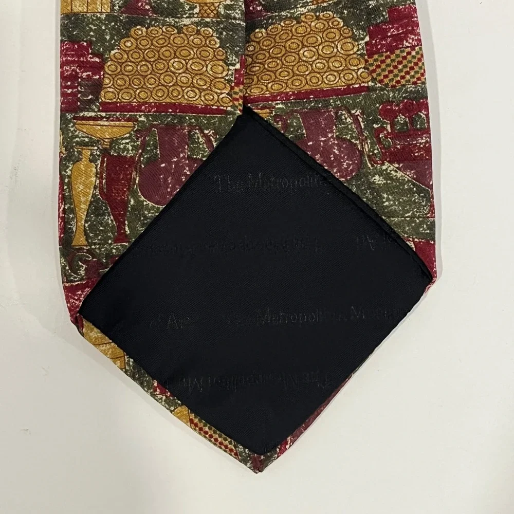 The Metropolitan Museum of Art Silk Tie Ancient Pottery Vessel Burgundy MMA
